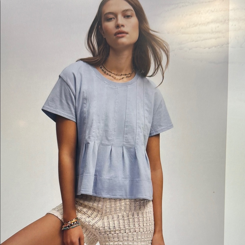Anthropologie Pilcro Pleated Swing Tee